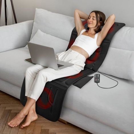 Matelas de Massage Electrique - CELLUSTOP - 10 Moteurs - 5 Modes - Chaleur Lombaire - Pliable