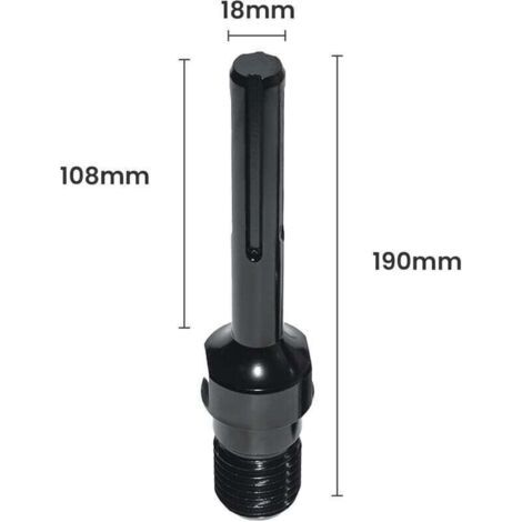 NALOOKAMIC Adaptateur SDS-MAX pour carotteuse, adaptateur 1-1/4-7 UNC MAX, acier de haute qualité, pour marteau électrique, perceuse à percussion, perceuse électrique, par exemple carotteuse à béton