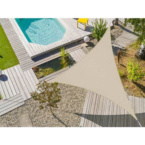 Voile d'ombrage triangulaire Flex 5 x 5 x 5 m - Ivoire - Jardiline Voile d'ombrage triangulaire Flex 5 x 5 x 5 m - Ivoire - Jardiline