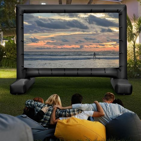Écran de projection gonflable de 116 pouces, 4K HD, double face
