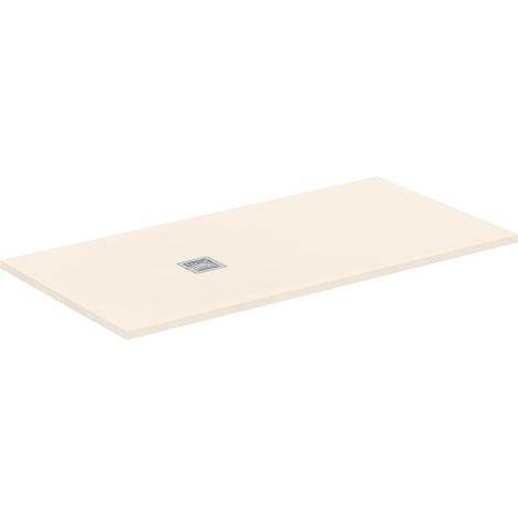 Ideal Standard - Ultra Flat S+, Piatto doccia rettangolare ultrasottile in resina effetto pietra, 160x80cm, Ideal Solid, Scarico lato corto, Sabbia (1/2)