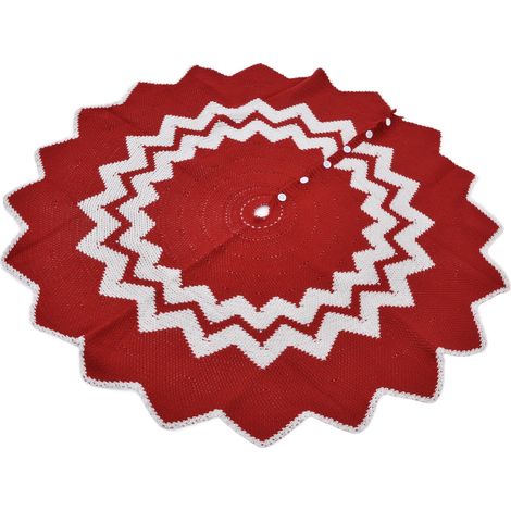 Jupon de Sapin de Noël en Fibre Acrylique, Tapis de Sol Tricoté, Couverture de Protection pour Fêtes de Noël, Décoration Maison (1/5)