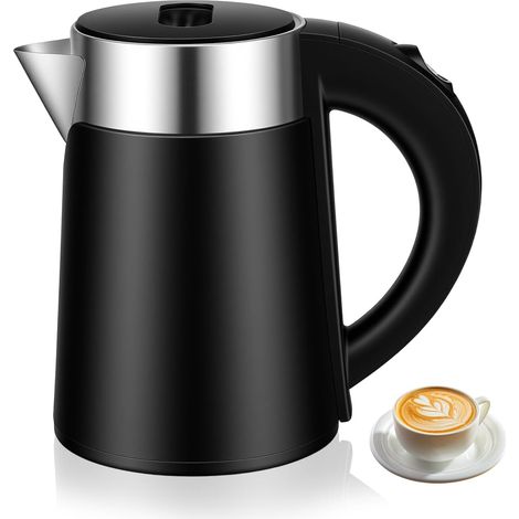 800ML Petite Bouilloire Électrique Mini 800W Bouilloire Portable  800ML, Mini Bouilloire de Voyage en Acier Inoxydable, Base de 360°, Rapide Bouillir, pour L'eau Bouillante Thé Lait Café (1/5)