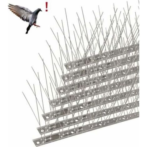 6.6 Meter Stainless Steel Anti-Pigeon Spikes, Pack of 20 Bird Spikes to Scare Away Crows, Sparrows, Cats, Animal-Friendly