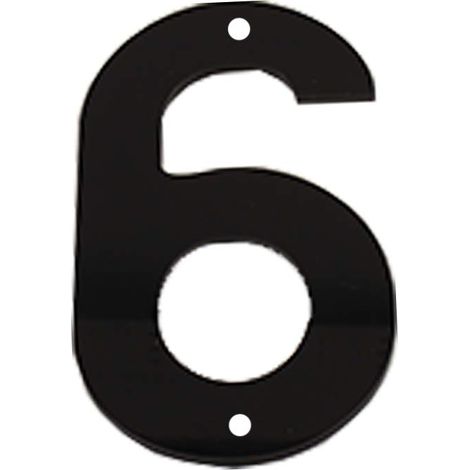 Plaque de Numéro de Maison 6 Pouces (15 cm) Grands Numéros de Porte en Acrylique, Plaque de Signalisation épaisse Auto-adhésive avec Vis Numéro D'adresse de Rue Numéros de Boîte Aux Lettres, Noir (6) (1/5)