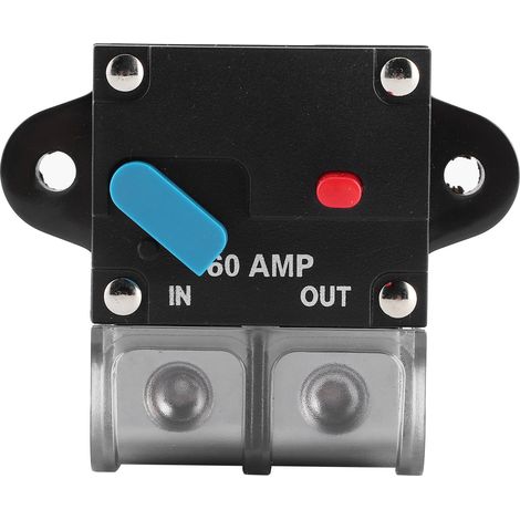 Disjoncteur 12-24V 60A pour moteur de pêche, bateau, voiture, moto, stéréo audio, porte-fusible en ligne, inverseur, protection automatique. (1/5)