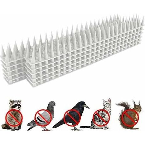 Pic Anti Pigeon pour Balcon, Repulsif Pigeon, Anti Chat, Anti Oiseaux, Effaroucheur Oiseaux, Effaroucheur Pigeons, Bird Tech, Protection du Jardin Pics 3.6m (Blanc) (1/4)