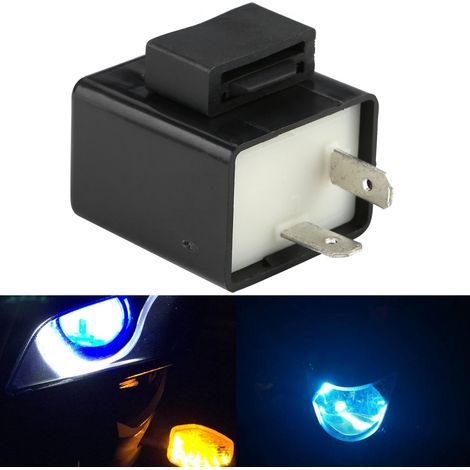 Elektronisches 12-V-Blinkerrelais für LED-Blinker, 2-poliger Decoder, Kfz-Kontrollleuchte, kompatibel mit LED-Lampen, Auto (1/5)