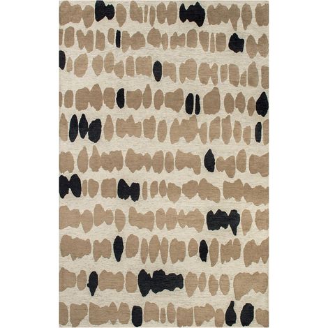 Tapis intérieur extérieur noir jacquard antidérapant - 80 x 150 cm (1/5)