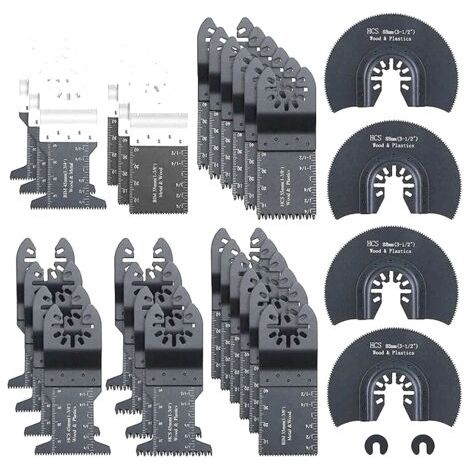Kit d'accessoires pour lame de scie multi-outils,32 lames de scie oscillantes universelles pour Fein Multimaster, Dremel, Bosch, Makita, Dewalt et plus