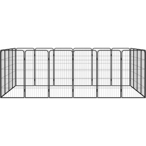 Maison Exclusive - Box Cani 20 Pannelli Nero 50x100 cm Acciaio Verniciato Polvere