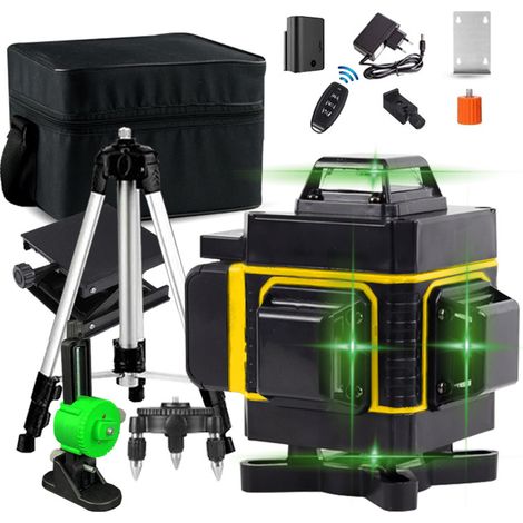Ein unverzichtbares Werkzeug für Profis: 4D-Laserwasserwaage mit grünem Strahl und 16 Linien für unübertroffene Präzision. (1/4)