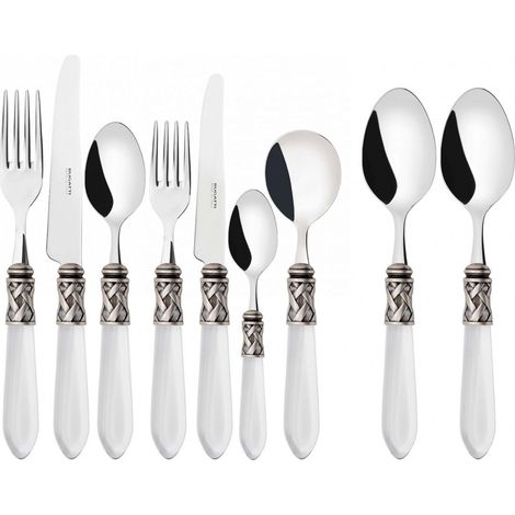 ALADDIN Ghiera Argento Anticato, Posate Set 44 Pz, Scatola