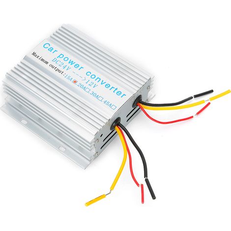 Convertisseur de tension 24V vers 12V 180W 15A pour voiture, transformateur abaisseur DC-DC, alimentation régulée étanche (1/3)