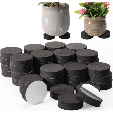 Lot de 100 pieds invisibles pour pots de fleurs en mousse naturelle pour plantes d'extérieur lourdes, meubles de pots de fleurs moyens et grands pour éviter les taches et un meilleur drainage de l'eau (1/5)