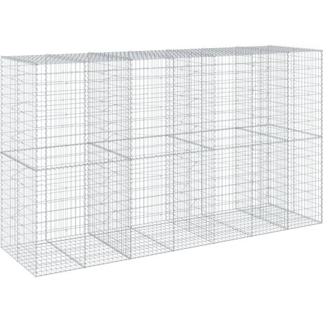 Muro de contención de gaviones con cubierta 350 x 100 x 200 cm hierro galvanizado color plata 020040158