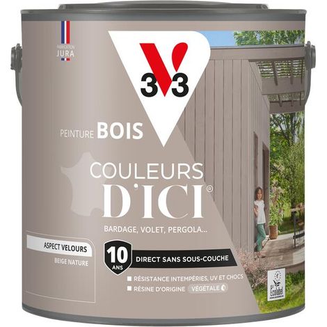 Peinture bois extérieur Couleurs d'Ici® V33 Beige nature Velours 2L