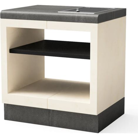 Kitaway Module de support pour plaque de cuisson électrique 84×63×85 cm pour barbecue encastrable Base blanche/grise pour barb (1/5)