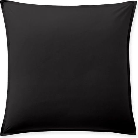 Taie d oreiller en percale de coton lavé 65 x 65 cm Noir (1/2)