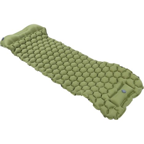 Aufblasbare Campingmatte, fußdruckentlastende Matratzenauflage, militärgrün, für Zelte, Wandern und Reisen (1/5)