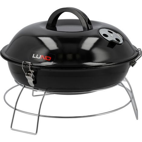 Gril à charbon de bois 36 cm, barbecue boule avec couvercle, barbecue de camping