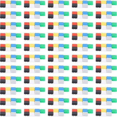 YDuupxe Tappo interruttore a pulsante, 7 colori A14 350 pezzi Pulsante tattile quadrato di ricambio in ABS per breadboard