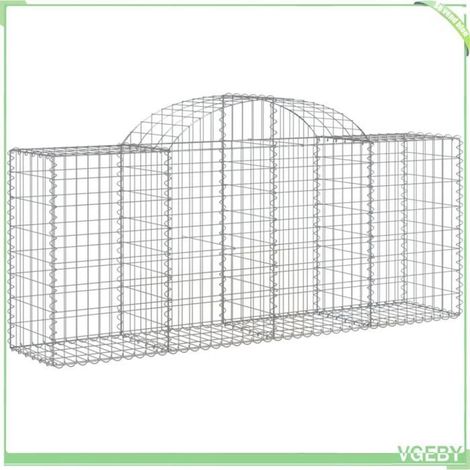 Panier de gabions arqué - FAFEICY - 153494 - 200x50x80/100 cm - Fer galvanisé - Diam. fil 3,5 mm (1/4)