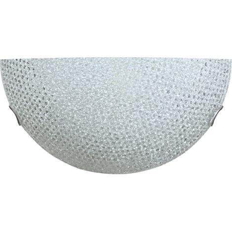 Applique 1xE27 Ganci Cromo Vetro Lastra Diamantino Serigrafato Bianco E-Energy Cassandra (1/2)