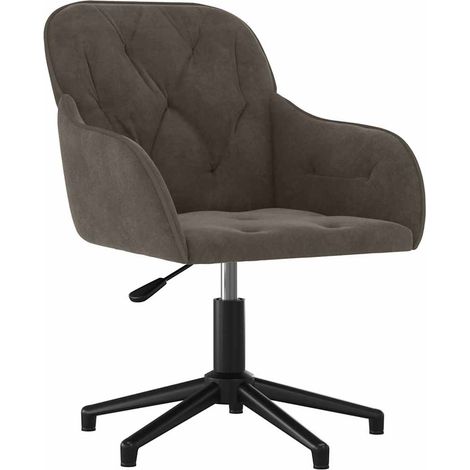 Chaise de bureau pivotante Fauteuil gamer - Chaise d'ordinateur Gris foncé Velours BV685256 - BonneVie (1/5)