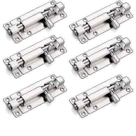 Lot de 6 loquets de porte, loquet de porte, loquet de porte intérieure, loquet de porte extérieure, verrou de porte coulissante, pour porte (1/4)