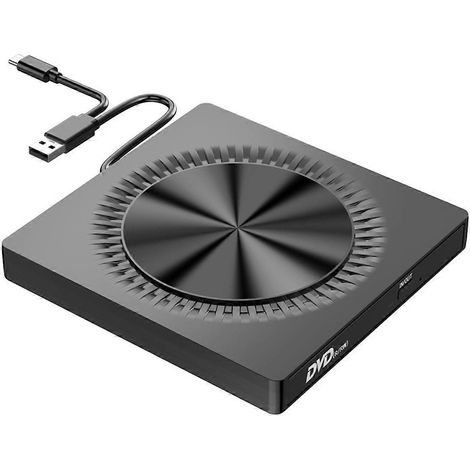 Graveur DVD externe double interface USB Type-C, noir (1/5)