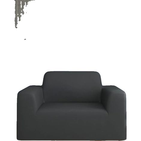Housse de canapé élastique, tissu jersey, entretien facile, Anthracite (1/2)
