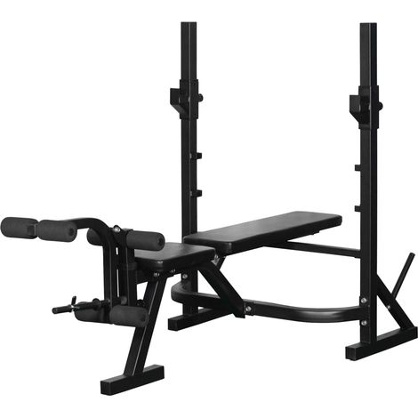 Banc de musculation multifonctionnel réglable en hauteur sur 3 niveaux pour un entraînement complet du corps, 175 x 98 x 130 cm, noir (1/5)