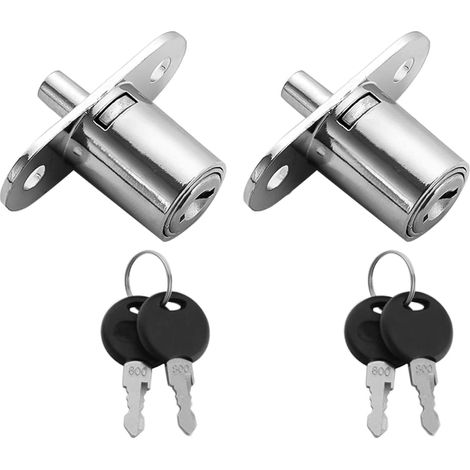 Lot de 2 serrures cylindriques pour placard tiroir (1/5)