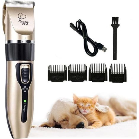 Tondeuse électrique sans fil et silencieuse pour poils de chien, idéale pour les pelages denses, pour une finition et un entretien réguliers à domicile.-AquaForge (1/5)