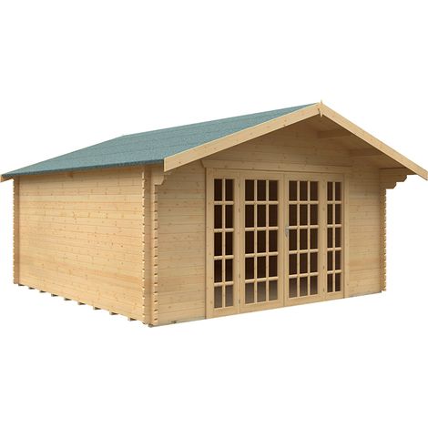 16x16 Balmoral 44mm Cabin - L475 x W475 x H292.6 cm - Solid Wood/Softwood/Pine - Natural