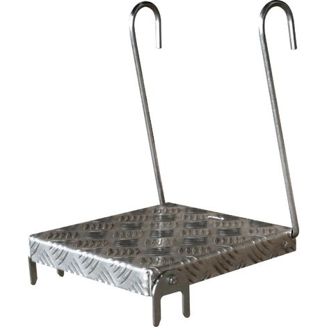 Outifrance – Plateforme amovible en aluminium 250x250mm – Antidérapante – Pour échelles à barreaux carrés – Confort et stabilité en hauteur