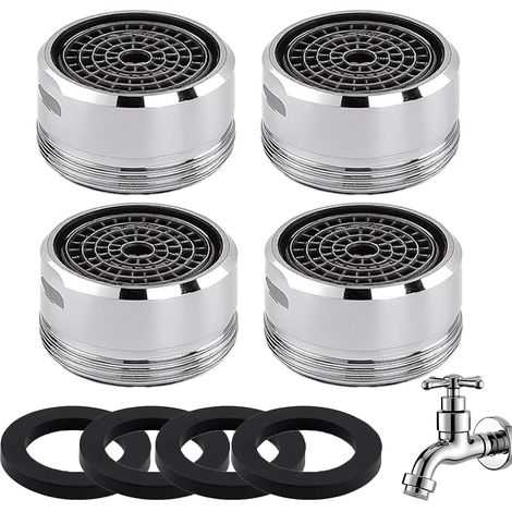 Lot de 4 Mousseur Robinet,M24,Laiton,Débit 5L/min,Filtre Anti Calcaire,Cuisine Salle de Bain (1/5)