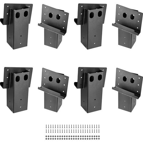 VEVOR Deer Blind Brackets, Outdoor 3.6x3.6 Platform Bracket, Fit 3.5x3.5 In / 88.9x88.9 mm Lumber, 2204lbs/1000kg Capacity Steel Elevator Brackets for Deer Stand, Hunting Blinds, Shooting Shack, 8 Pcs (1/5)