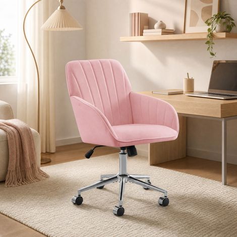 MEUBLIV Sedia da ufficio girevole rosa 57 x 60 x 87,5 cm – regolabile in altezza (1/5)