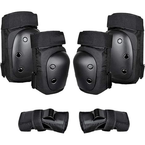 6 Pièces Adultes/Jeunes Genouillères Coudières Protège-Poignets Ensemble D'Équipement de Protection pour Multisports Skateboard Patinage Cyclisme XL (1/5)