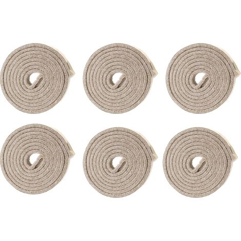 Lot de 6 rouleaux de feutrine auto-adhésifs résistants pour surfaces dures (1,27 x 152,4 cm), blanc crème (1/4)