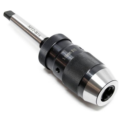 Wiltec Schnellspannbohrfutter MK2-B16 mit 16mm Spannbereich und integriertem Morsekegel Bohrfutter für Bohrmaschine Fräsmaschine Drehmaschine (1/5)