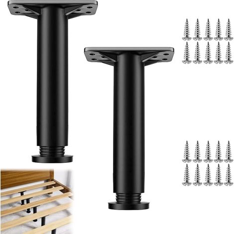 Adjustable Bed Legs, Universal Bathroom Adjustable Furniture Legs, Metal Fixing Support Feet, 2 Pieces 22-42cm Furniture Legs for Table, Chair, Desk, Kitchen, Wardrobe, Sofa (1/5)