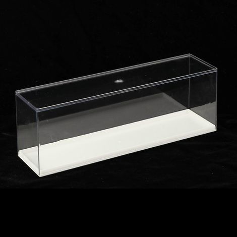 Clear Stackable Display Case - White Model Showcase Cabinet for Collectibles (1/5)