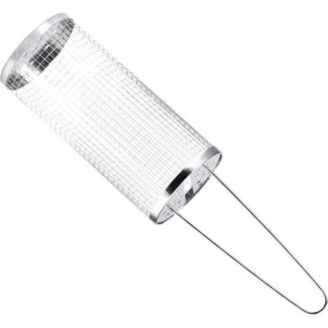 1 x Cestello per grigliate su ruote per grigliate all'aperto, griglia per barbecue rotonda portatile in acciaio inossidabile per campeggio all'aperto per verdure, patatine fritte, pesce (1/4)