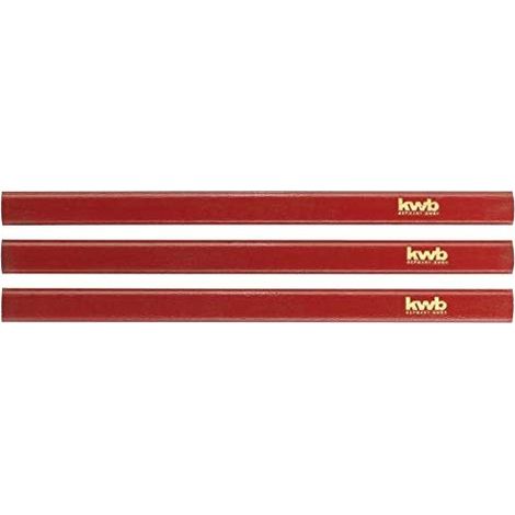 Lápiz de carpintero kwb 939390 HB ovalado 180 mm pack 3
