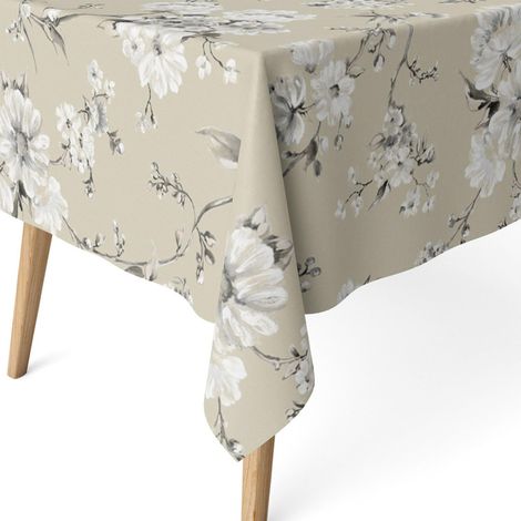Nappe Anti-Taches enduite Coton carrée 140x140 cm Daniela Beige (1/5)