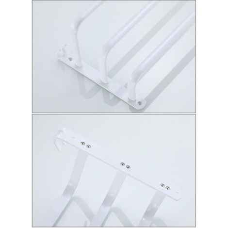 Porte-Serviettes Blanc Mural Barres Porte-Serviettes Multicouche avec Crochets Espace Aluminium Porte Serviette pour Salle de Bain, Cuisine d'hôtel, Style Contemporain 2 Layer 60cm (1/5)