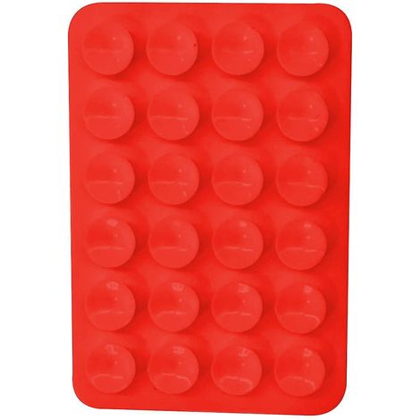 Packung mit 5 Silikon-Saugnapf-Klebehalterungen für Handyhüllen, kompatibel mit iPhone- und Android-Hüllen, Freisprechhalterung für mobiles Zubehör (rot). (1/4)